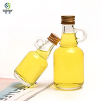 Bouteilles en verre pour sirop 3,4 oz, mini-bouteilles vides pour sirop d'érable avec poignée en boucle, réutilisables, transparentes, 100 ml
