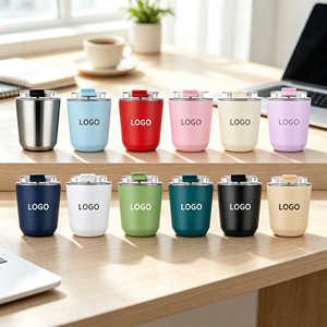 Tasse à café mini en acier inoxydable de 280 ml, 10e génération, isolée sous vide, portable, avec logo personnalisé - Product Image 1