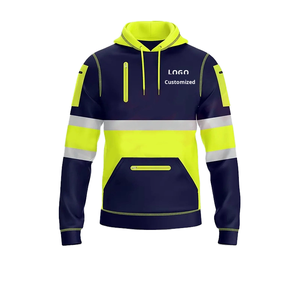 Sweat-shirt à capuche réfléchissant jaune fluorescent pour homme, haute visibilité, classe 2 ANSI, coupe-vent, résistant à l'usure, logo personnalisé, <span class=keywords><strong>haut</strong></span> de sécurité - Product Image 3