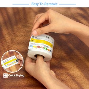 Có thể tháo rời nhiệt nhạy cảm không thấm nước tủ đông thực phẩm nhãn 2x3 kệ cuộc sống xoay tự dính Sticker đựng thức ăn lưu trữ nhãn - Product Image 4