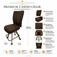 Fauteuil ergonomique en cuir haut de gamme SUCCESSOR pour salle de jeu de casino, avec couleurs et logo personnalisables – Fabricant
