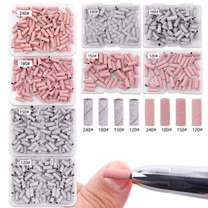 Fascia alta rosa Mini fascia di levigatura per unghie 120 #150 #180 #240 # rimuovi smalto per Gel strumento per Manicure per trapano per unghie con cuscinetto - Product Image 1