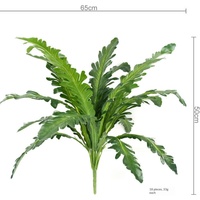 18 têtes de feuilles de fougère artificielles en forme de nid d'oiseau, simulation réaliste de plante verte pour la décoration de bureau et de maison