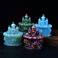 Bol démagnétisant avec décoration en forme de château, également servant de boîte de rangement pour bijoux pour la maison et le salon