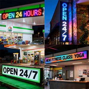 Enseigne LED programmable pour <span class=keywords><strong>les</strong></span> heures d'ouverture des entreprises, contrôle par application, super lumineuse, modes de texte défilant RGB, pour salon, magasin de détail - Product Image 3