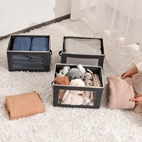 Paniers de rangement en tissu avec couvercles - Cubes de rangement avec fenêtre, boîtes de rangement pliables pour placard