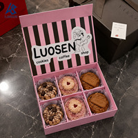 Kotak Hadiah Lipat Magnetik Mewah Kustom Grosir, Kertas Food Grade Dengan Sekat untuk Kemasan Kue Kering, Dessert, dan Pastry