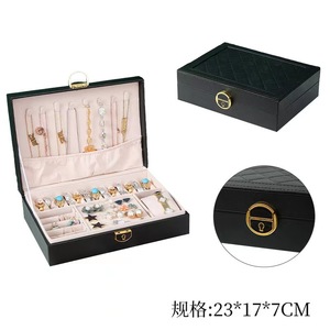 In-stock Diamond-Quilted <b>Jewelry</b> Boxes (Single/Double/Triple Layer) - Best-selling Cross-border Lockable <b>Jewelry</b> <b>Organizers</b> - Product Image 4