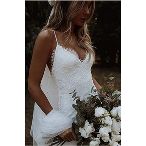 Halter Neck Mermaid Lace Wedding Dress Ivory White Backless Slim Fit Natural Waistline Travel Photography Gown - Product Image 2