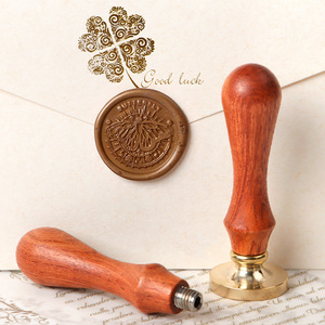 Tête de timbre en cuivre prête à l'emploi manche en palissandre timbre de cire à cacheter timbre de sceau de cire pour lettrage phrases de bénédiction cadeaux de salon professionnel - Product Image 4