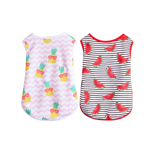 Chaleco sin mangas de acrílico tropical para mascotas - ¡Oferta especial! Estampado de frutas, informal, para perros grandes/pequeños y gatos, estilo playero - Product Image 5