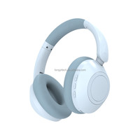 Headphone nirkabel portabel, headphone nirkabel portabel, fitur putar, penutup telinga besar, kualitas suara HiFI, latensi rendah untuk permainan, prinsip vocalisme dinamis