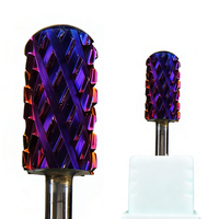 Tungstène arc-en-ciel 4XC forets à ongles polissage outils de manucure tête de meulage violette mèches en carbure réparation et retrait des ongles