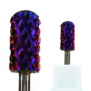 Punte per unghie in tungsteno arcobaleno 4XC strumenti per lucidare strumenti per Manicure con testa viola in carburo di riparazione e rimozione di chiodi - Product Image 2