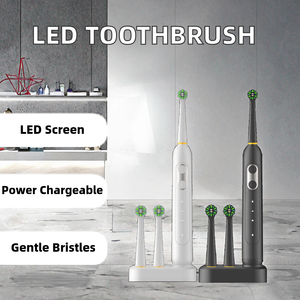 Brosse à dents électrique étanche OEM avec 3 modes de rotation, écran LED, poils doux, rechargeable, pliable pour usage commercial - Product Image 2
