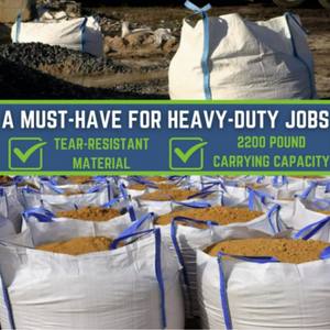 Sacs de grande capacité imperméables et résistants, sacs en vrac pour déchets de chantier, <span class=keywords><strong>gravats</strong></span>, jardin, gravier gris, <span class=keywords><strong>sac</strong></span> de stockage en vrac, <span class=keywords><strong>sac</strong></span> de déchets de construction, Fibc - Product Image 4