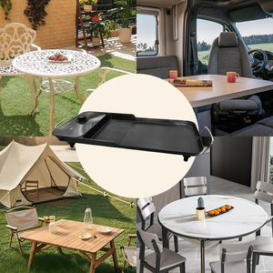Grill électrique avec revêtement antiadhésif à base d'eau et design extensible 2-en-1, idéal pour le camping en plein air et la cuisson en intérieur - Product Image 6