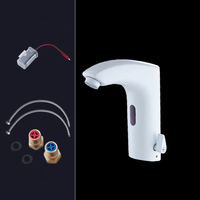 Robinet mitigeur moderne en laiton blanc à capteur, monotrou, avec cartouche céramique, pour lavabo de salle de bain, eau chaude et froide