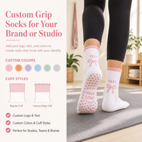 Chaussettes de Pilates antidérapantes en coton avec logo, respirantes, à séchage rapide, rembourrées, pour le yoga, chaussettes personnalisées pour femmes
