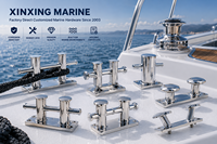 Nouveau XinXing Borne d'amarrage marine en acier inoxydable 316, double croix, pour remorque de bateau, avec étrier de cordage, poli miroir, personnalisable