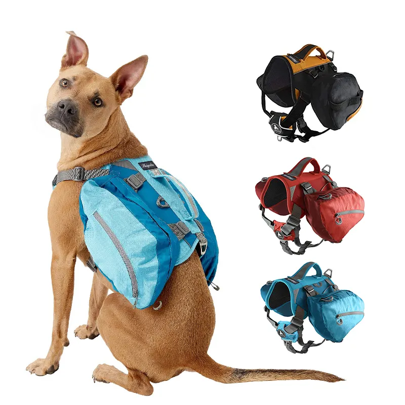 Pet köpek toptan su geçirmez açık kemer ayarlanabilir taşınabilir kamp çantası özel evcil hayvan yeleği köpek koşum