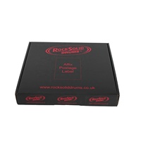 Boîte d'expédition carrée en carton ondulé noir personnalisée avec logo imprimé pour le commerce électronique en gros