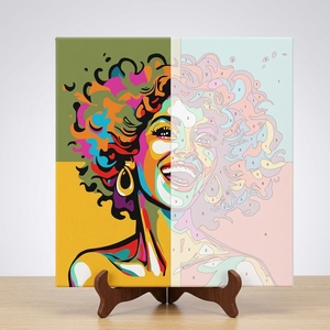 Kit de peinture par numéros <span class=keywords><strong>Pop</strong></span> <span class=keywords><strong>Art</strong></span> Portrait de femme coloré Peinture acrylique DIY pour adultes débutants Toile en lin 40x40cm - Product Image 5