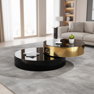 <span class=keywords><strong>Table</strong></span> <span class=keywords><strong>basse</strong></span> <span class=keywords><strong>ronde</strong></span> minimaliste moderne avec plateau en verre trempé <span class=keywords><strong>et</strong></span> pieds en acier inoxydable <span class=keywords><strong>noir</strong></span> <span class=keywords><strong>et</strong></span> <span class=keywords><strong>or</strong></span> pour le mobilier de salon - Product Image 4