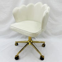 Fauteuil de Salon et de Salle à Manger Élégant et Moderne en Velours Rembourré Rose Poudré, Idéal pour Coiffeuse ou Détente dans le Salon