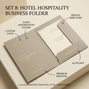 Cartella Informativa per Ospiti di Hotel, Personalizzata A4, Guida ai Servizi per Resort, Brochure di Presentazione con Tasca Portadocumenti - Product Image 2