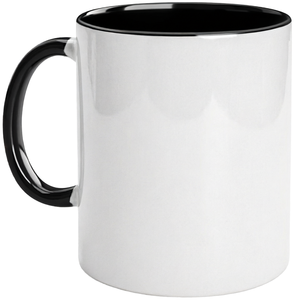 Mug à lait classique en porcelaine fine de 11 oz avec intérieur coloré, personnalisable en gros pour cadeaux d'affaires, compatible lave-vaisselle et micro-ondes - Product Image 1