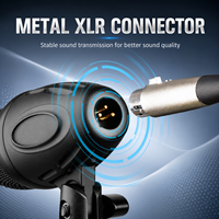 Kit de microphones pour batterie entièrement métalliques, 7 pièces avec micros pour caisse claire, toms et grosse caisse, connecteurs XLR pour performances live