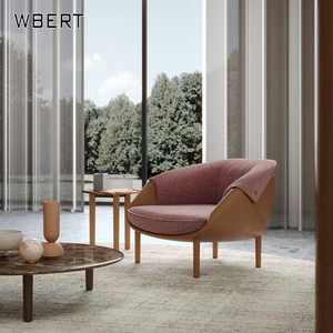 WBERT Nordic Minimalist <b>Light</b> Luxury Designer Cloth Leisure Chair Home Living Room Model Room Soft Leather Soft Bag Sofa Chair - Product Image 4