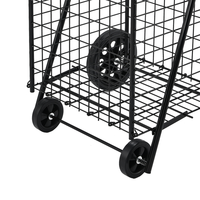 Chariot de supermarché pliable en métal avec roues pivotantes, vente en gros
