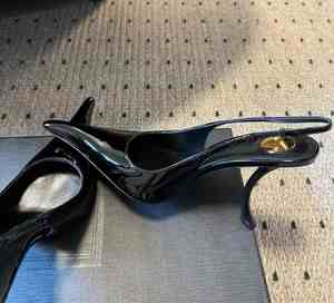 Elegantes Sandalias de Tacón de Aguja con Brillo de Charol para Mujer, Punta Fina, Forro de PU Delgado, Correa con Hebilla, Zapatos de Novia a la Moda - Product Image 4