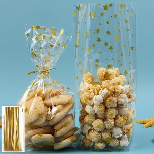 Sachet d'emballage personnalisé en cellophane plastique pour la fabrication alimentaire, sachet imprimé pour bonbons et biscuits, sac de scellage pour friandises - Product Image 1