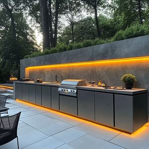 Ensemble de meubles d'extérieur de cuisine et de jardin de qualité supérieure en acier inoxydable pour la cuisine d'extérieur îlot barbecue avec évier intégré - Product Image 2