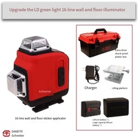 Mini 4D 2-16Line niveau Laser de démarcation rotatif auto-nivelant faisceau vert horizontal à 360 degrés Rechargeable pour bricolage industriel