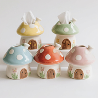 Poids-papier en céramique personnalisé en forme de maison de champignon féerique 3D - Services OEM/ODM avec base lestée