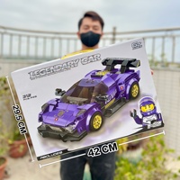 Jouet éducatif en blocs de construction en plastique ABS, modèle de voiture de course à rétrofriction en petites pièces, cadeau pour garçons de 14 ans et plus