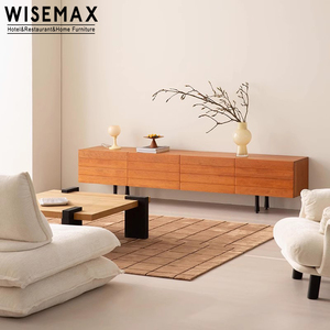 WISEMAX MEUBLES Cuisine moderne de style Wabi-sabi Buffet en bois Chambre à coucher Coin Meuble de rangement en bois de cerisier pour le salon - Product Image 4