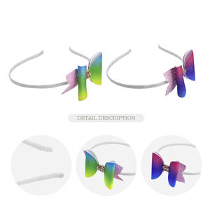 ใหม่ล่าสุดประดับเลื่อมหนังสำหรับเด็กโบว์คู่เครื่องประดับผมสไตล์หวานสำหรับฤดูร้อนของขวัญที่คาดผม - Product Image 3