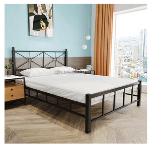 Кованая кровать 1,5 м, железная каркасная кровать 1,2 м для арендного жилья, домашнего использования, квартиры, детская односпальная кровать, одноярусная двуспальная кровать - Product Image 6