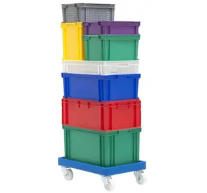 Plastik berkualitas tinggi kotak EU penyimpanan Stackable gudang plastik peti pergantian tahan lama untuk transportasi dan pengiriman
