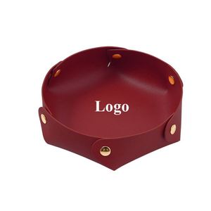 Custom logo Printed Leather Nordic Style Small Detachable Hexagonal Desktop Storage <b>Box</b> Keys Cosmetics Jewelry Household Tray - Product Image 1
