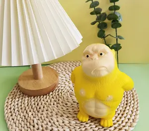 Brinquedo de descompressão para crianças, macaco elástico de acasalamento, brinquedo de gorila de pé, brinquedo de rebote lento, novidade em PU amarelo