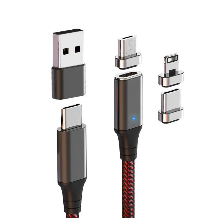 Custom Logo Type-c Lightning Micro 100W 5A 5 in 1 Magnetic Mobile Phone Fast Charger Cable USB 3.0 4 in1 Connector Data Cable