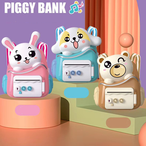 ITTL nouvelle banque d'<span class=keywords><strong>empreintes</strong></span> <span class=keywords><strong>digitales</strong></span> éducatives Animal sac à dos jouet dessin animé lapin mot de passe tirelire jouet pour enfants - Product Image 1