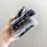 Fourrure Fluffy Fourrure Maquillage Miroir Housse de Téléphone pour Iphone 11 12 13 14 15 16 Pro Max Carcasas Para Celulares