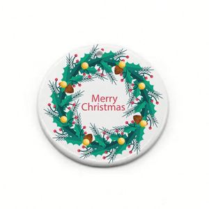 High Quality Wholesale Custom Decoration Sublimation Blank <b>Ceramic</b> Christmas <b>Ornaments</b> Personalized Tree 8.3x6.7cm - Product Image 3